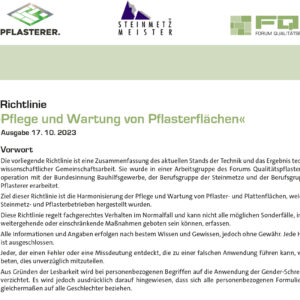 Richtlinie Pflege und Wartung