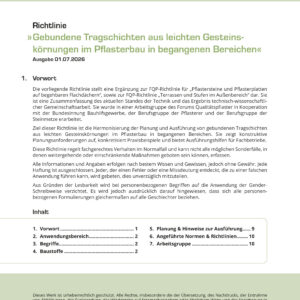 Richtlinie: Gebundene Tragschichten aus leichten Gesteinskörnungen im Pflasterbau in begangenen Bereichen